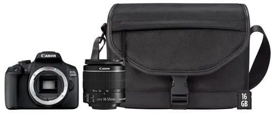 Canon EOS 2000D 18-55mm IS II + SB130 Bag + 16GB SD-kort